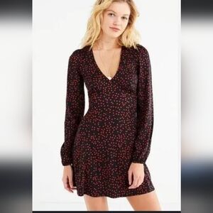 Urban outfitters Isabel Empire Waist Black and  Red Polka Dots Mini Dress